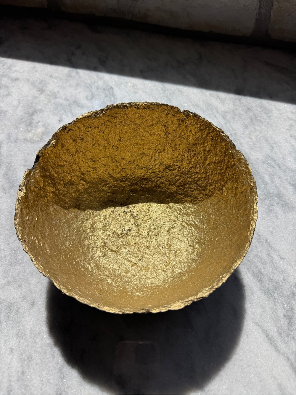 Gold Textured Paper Machè  Decorative Bowl Made by African Artisans
